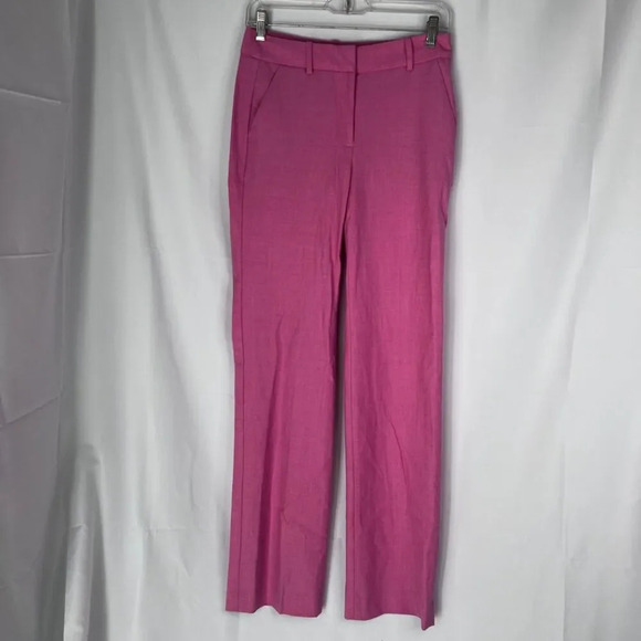 J Crew Stretch Pink Wool Blend Straight Leg Dress Pants Size 00 - Picture 11 of 11